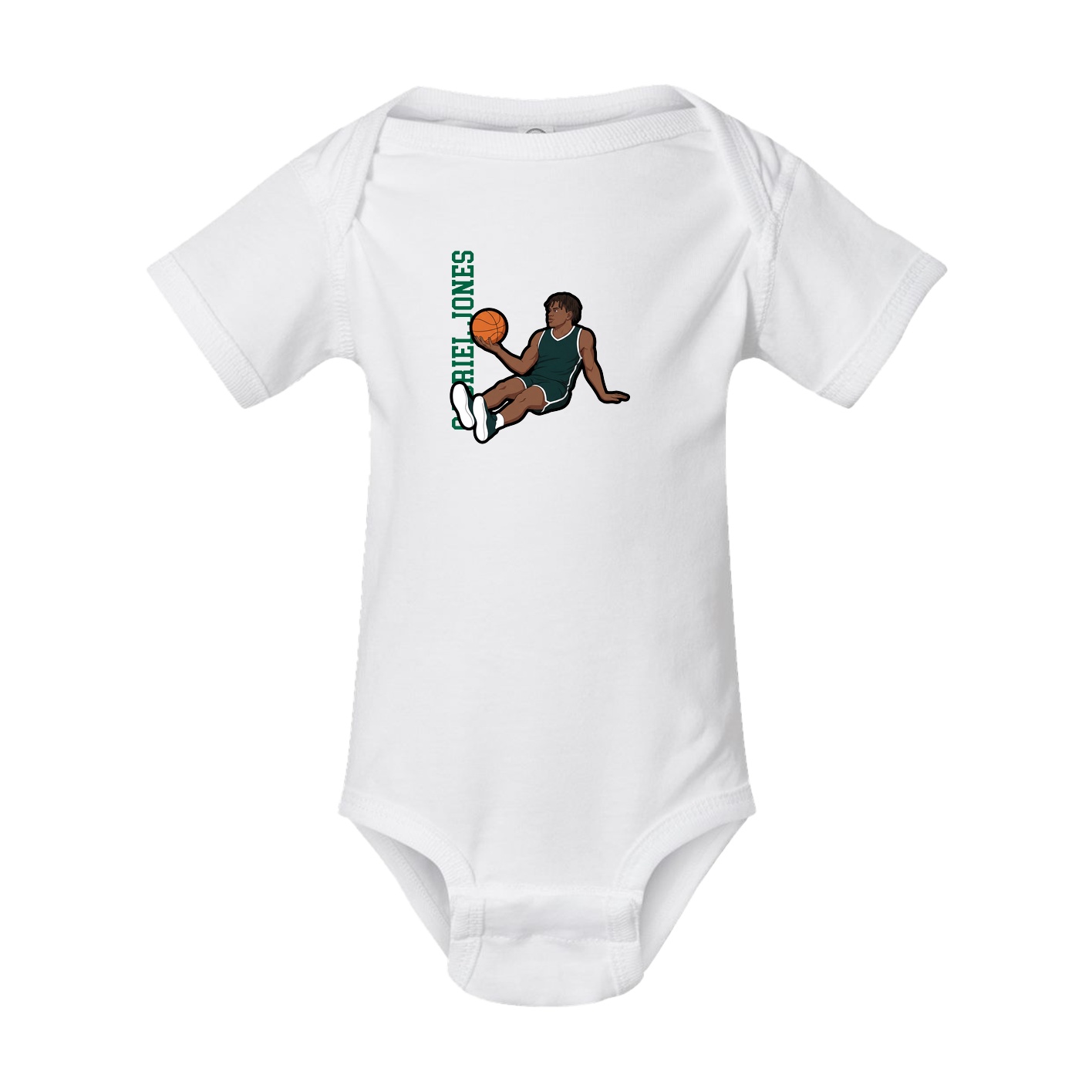 Baby Onesie — Name Vertical in White