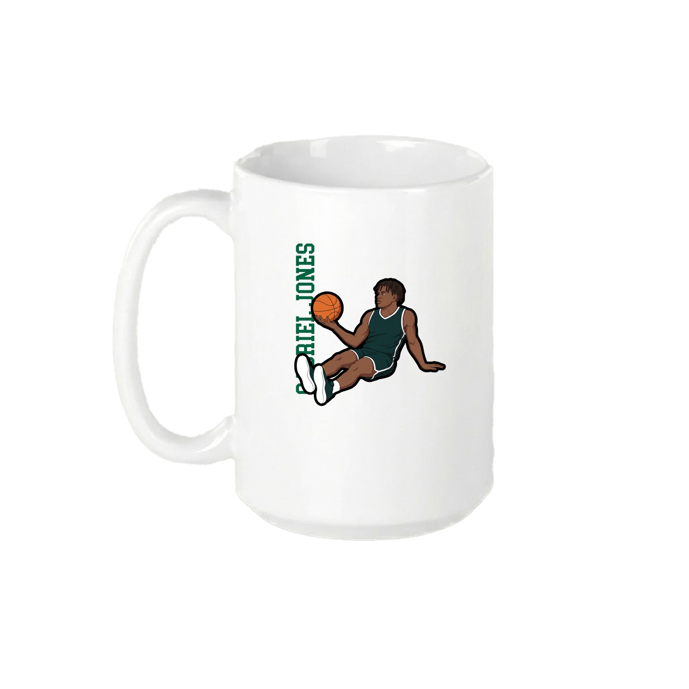 15oz Coffee Mug — Name Vertical in White