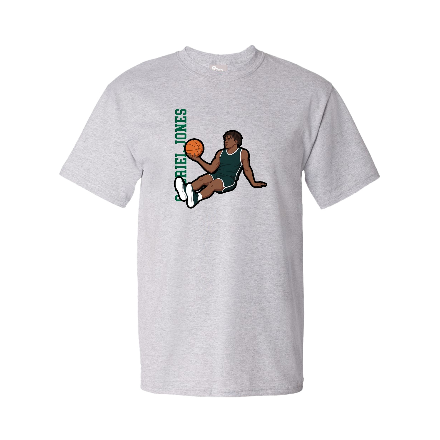 Youth Tee — Name Vertical in Grey