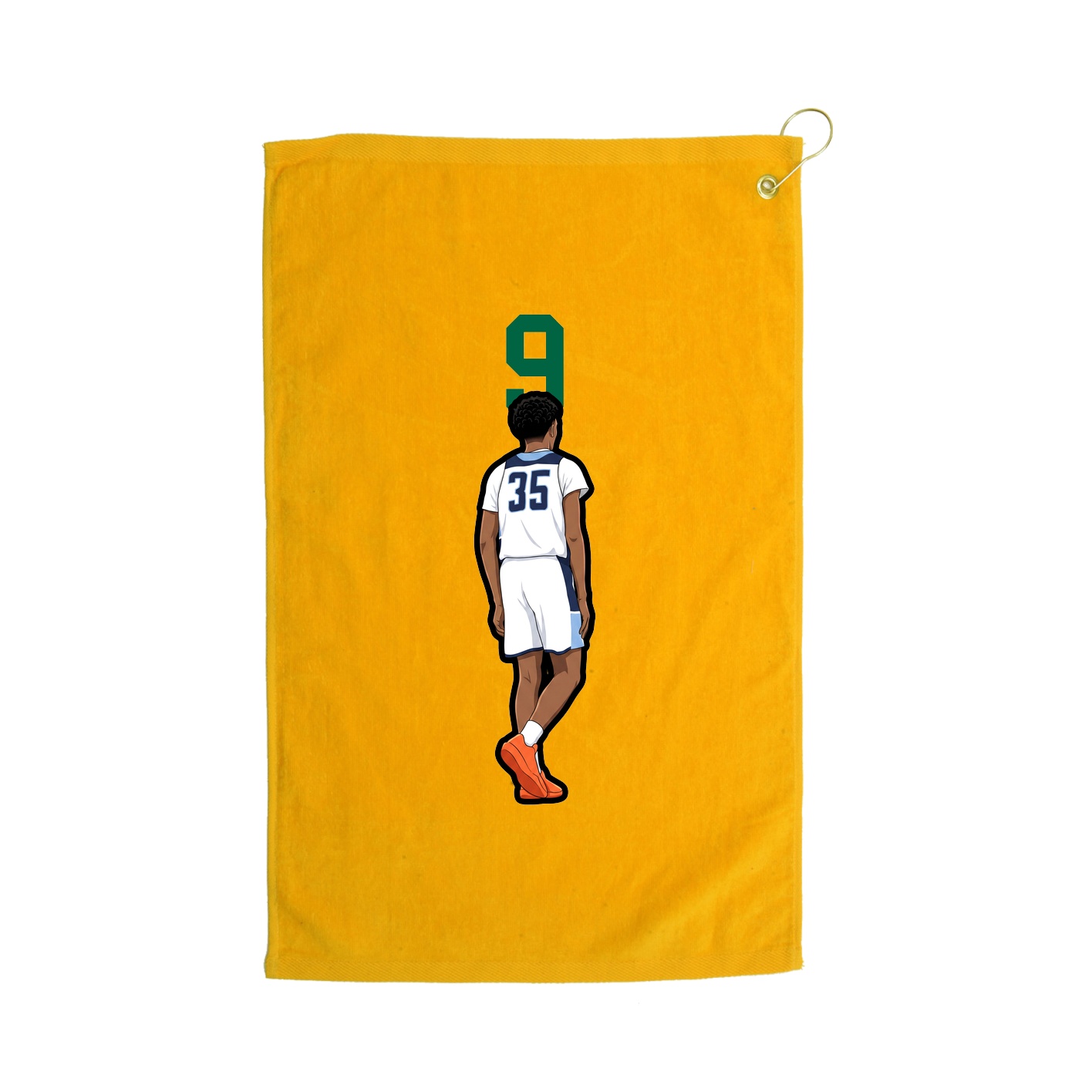 Golf Towel — Number Top in Gold
