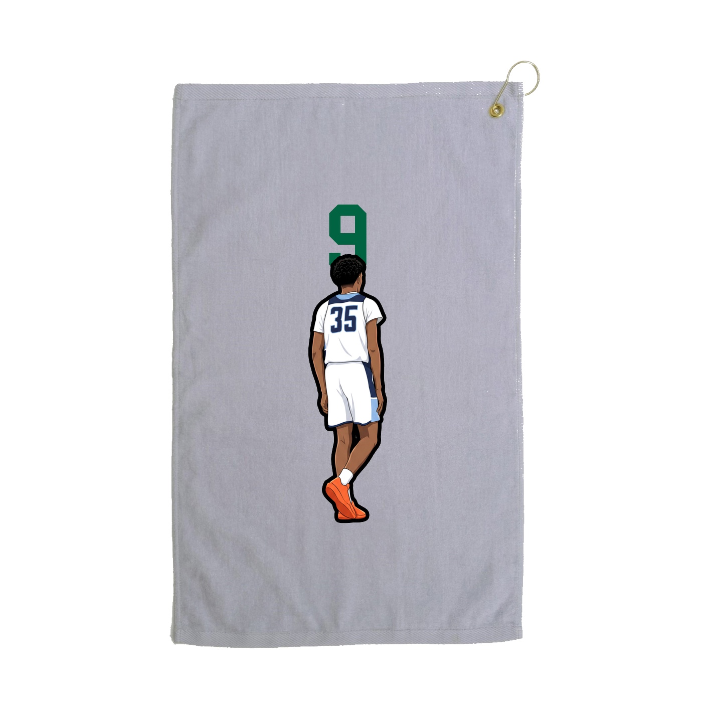 Golf Towel — Number Top in Grey