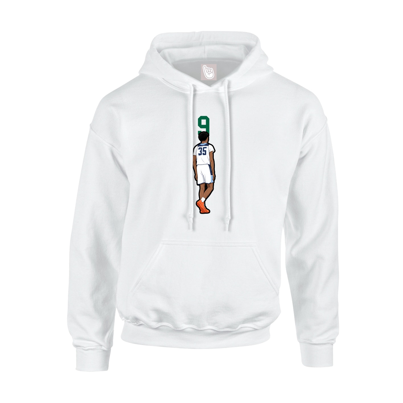 Youth Hoodie — Number Top in White