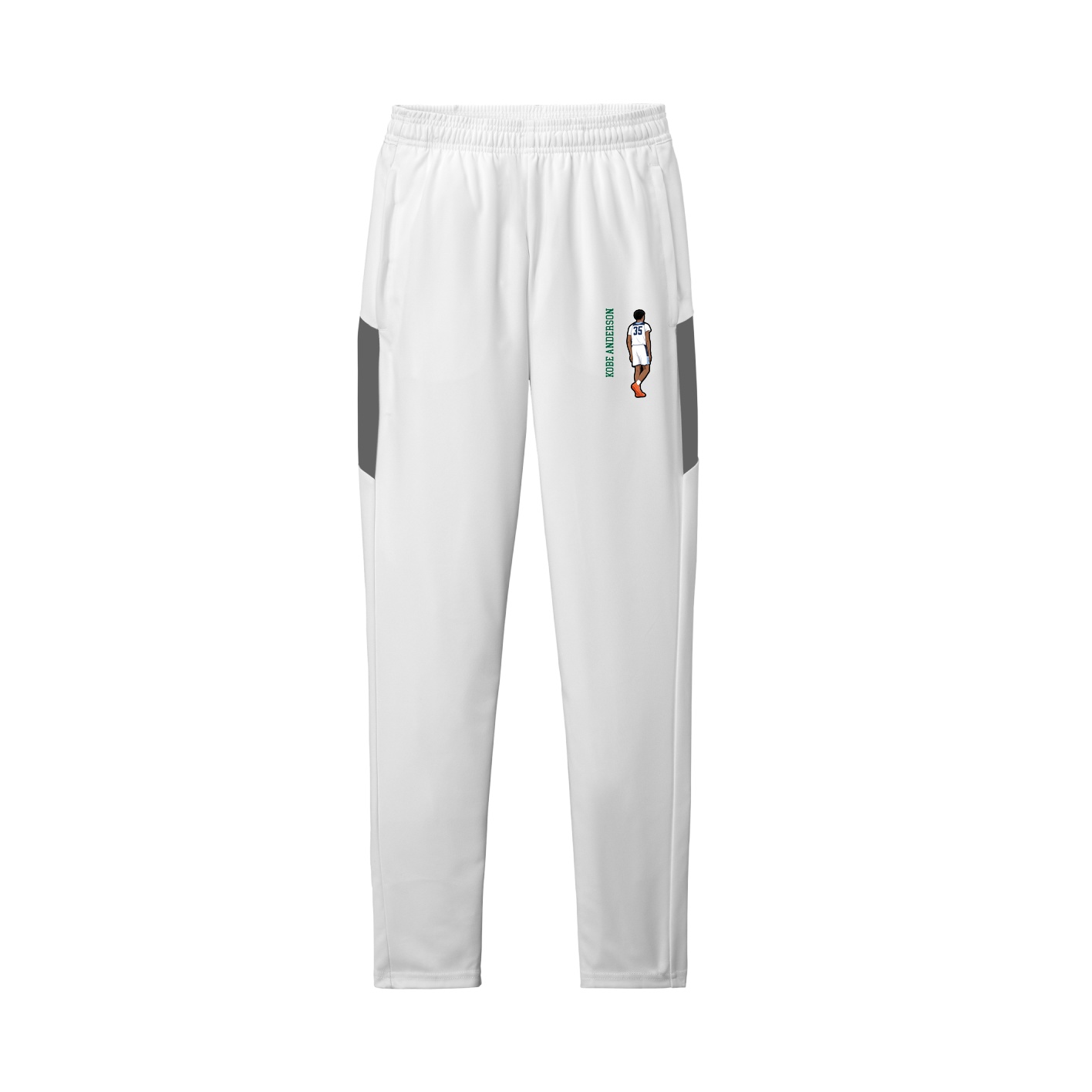 Team Travel Pant — Name Vertical in White/Grey