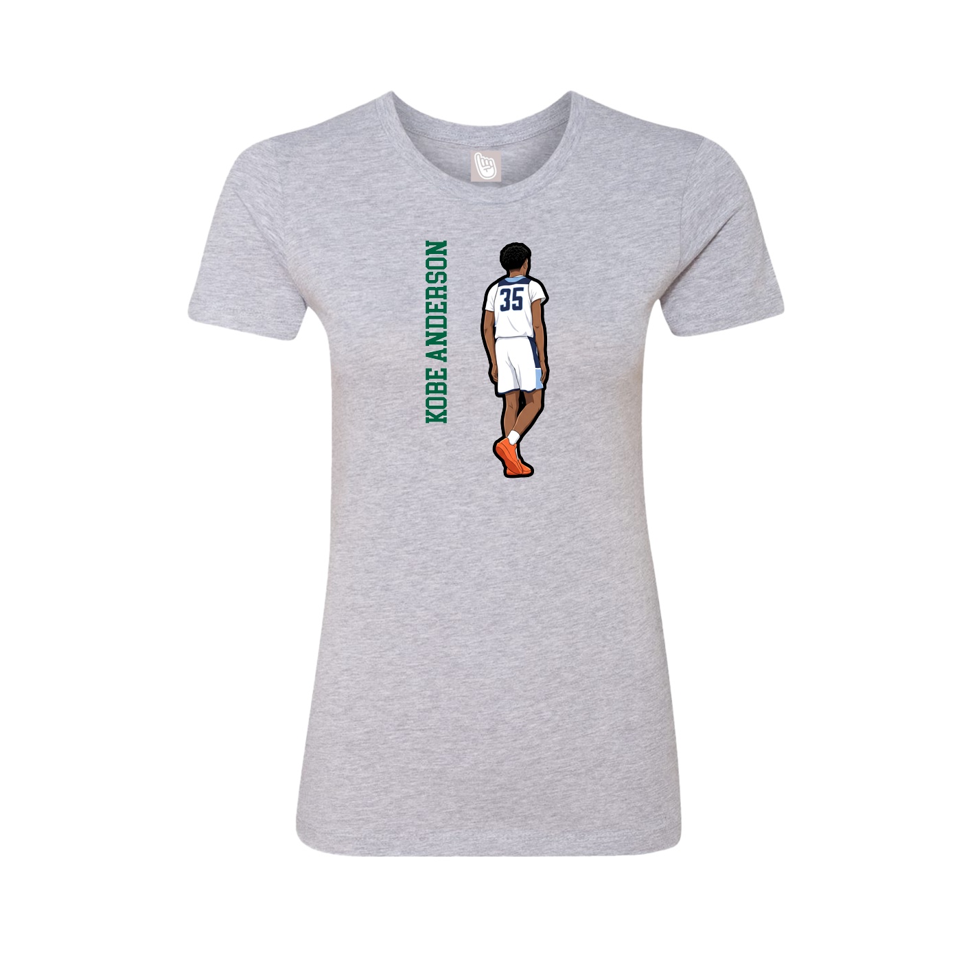 Womens Tee — Name Vertical in Grey