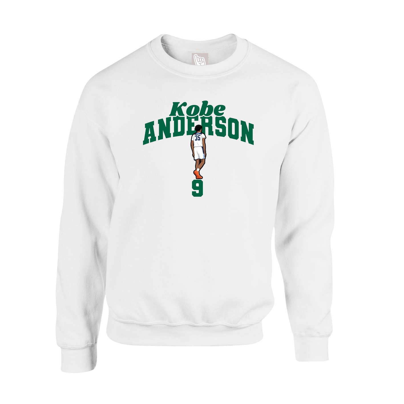Fleece Crew — Signature Arch in White