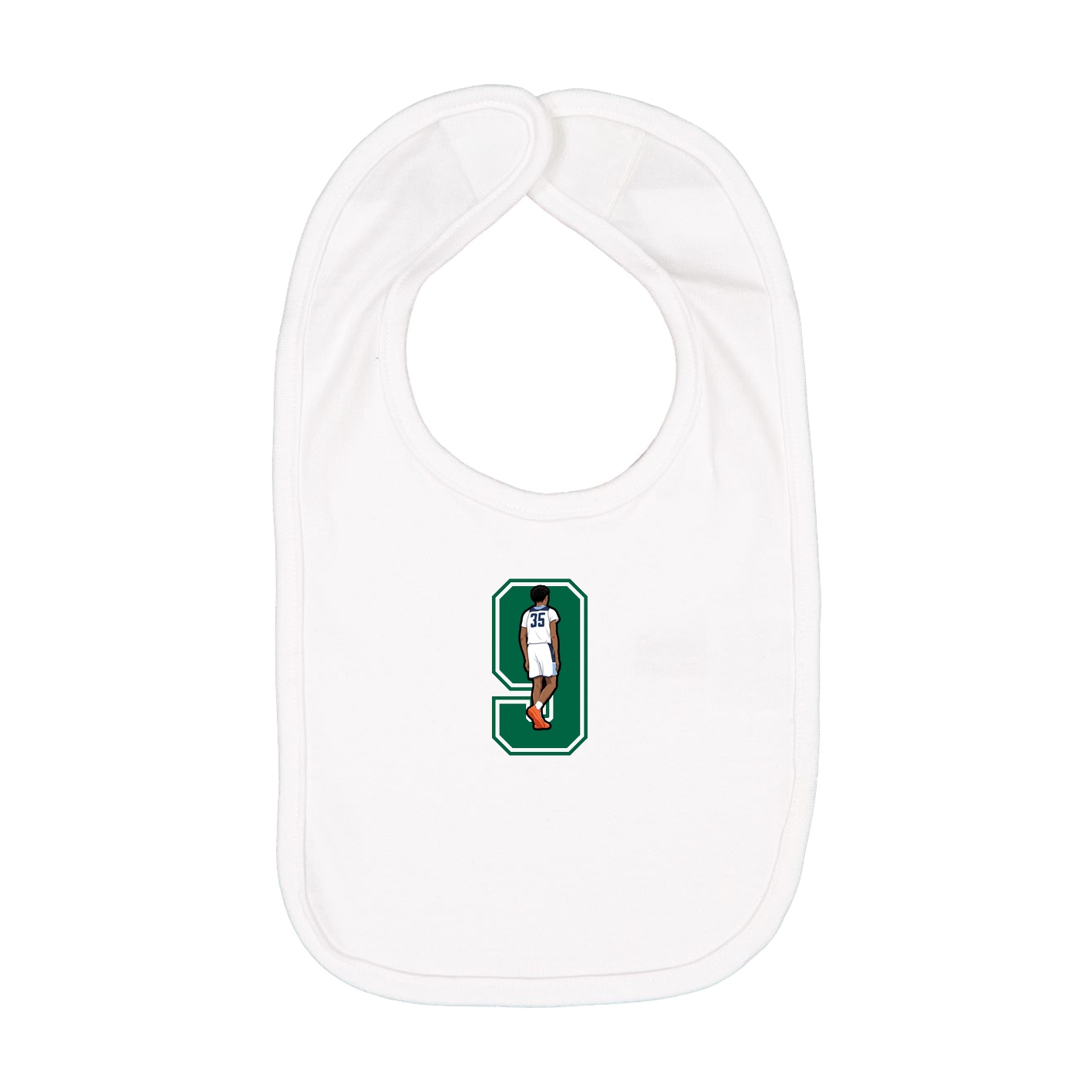 Infant Bib — Number in White