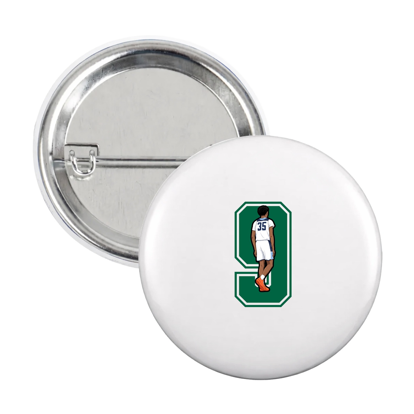 Game Day Button — Number in White