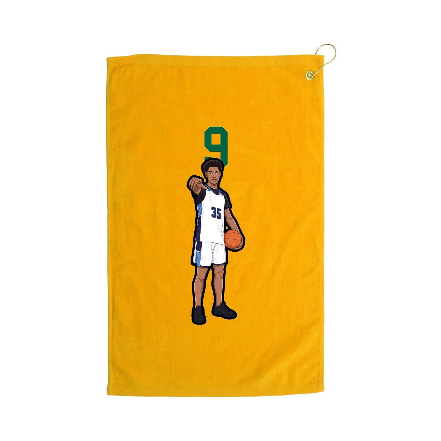 Golf Towel — Number Top in Gold