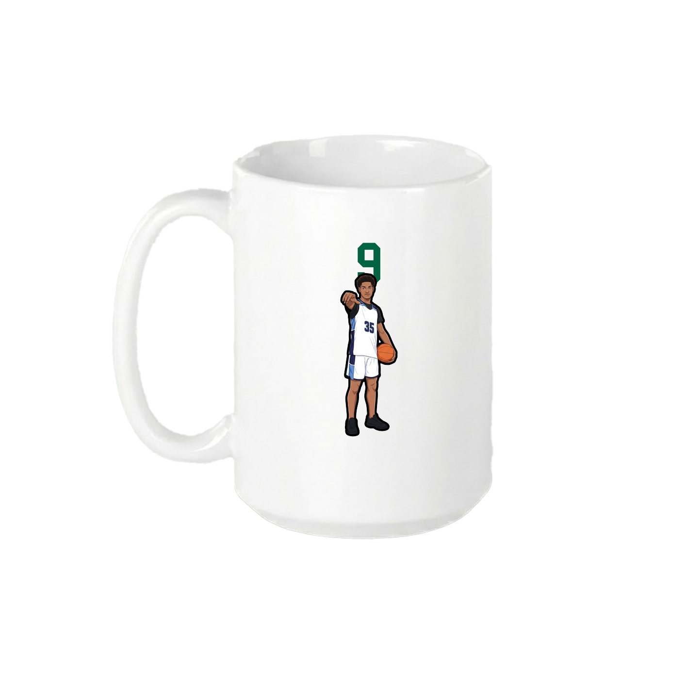 15oz Coffee Mug — Number Top in White
