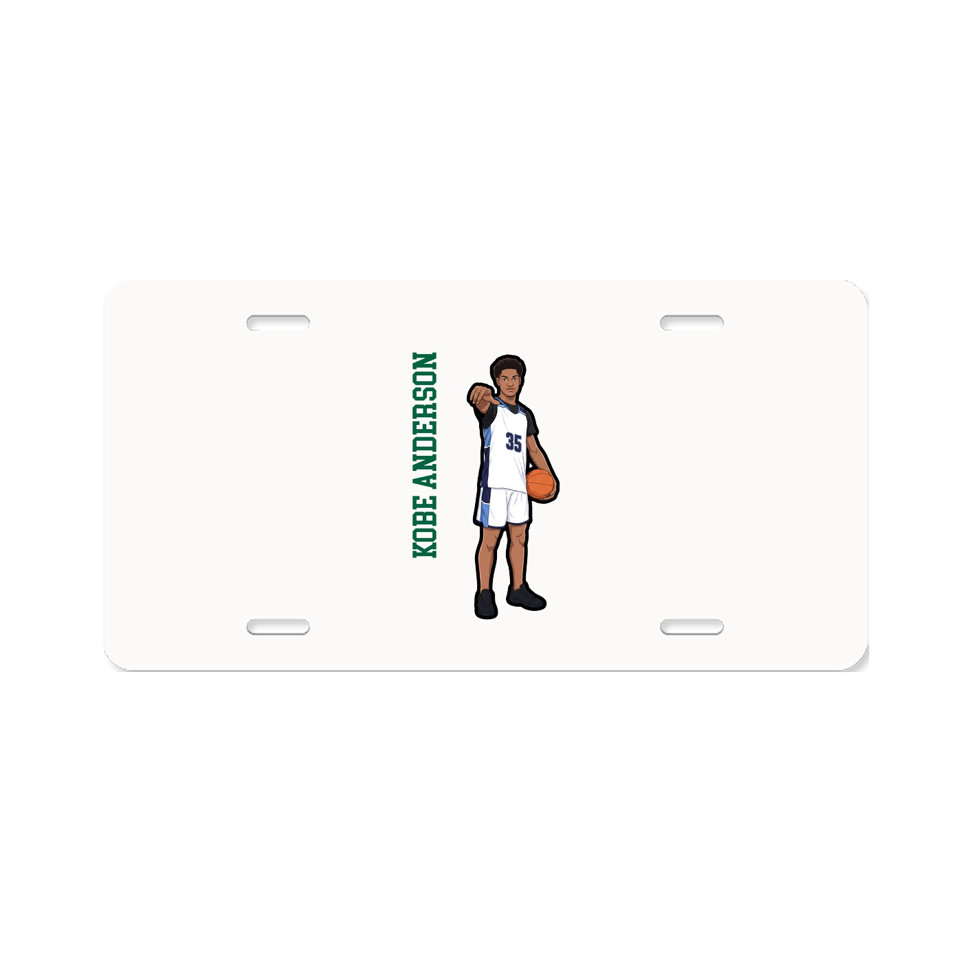 License Plate — Name Vertical in Classic