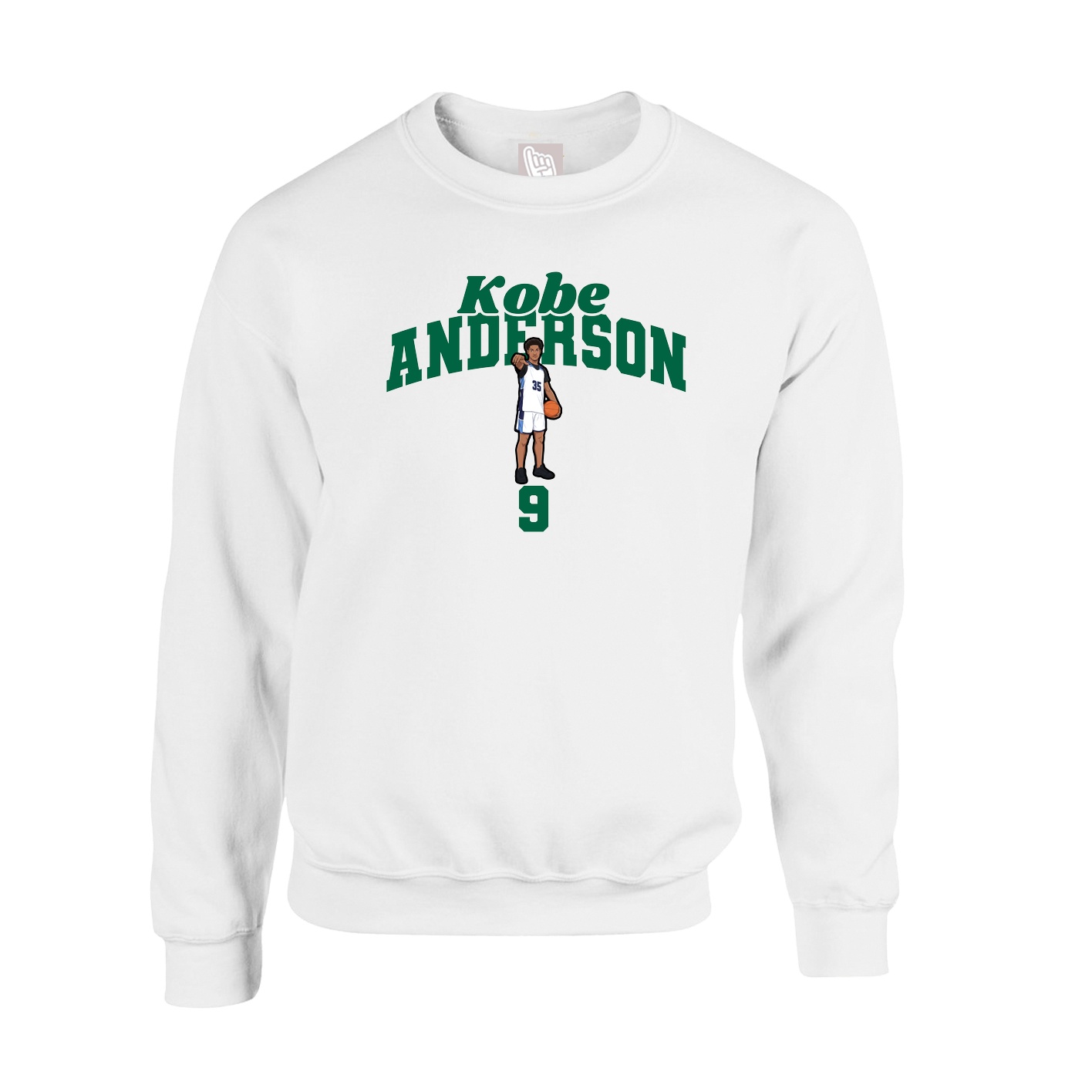 Fleece Crew — Signature Arch in White