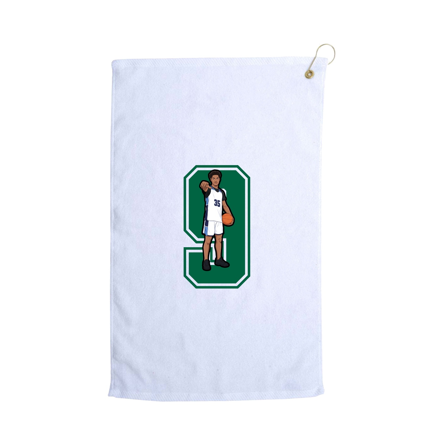 Golf Towel — Number in White