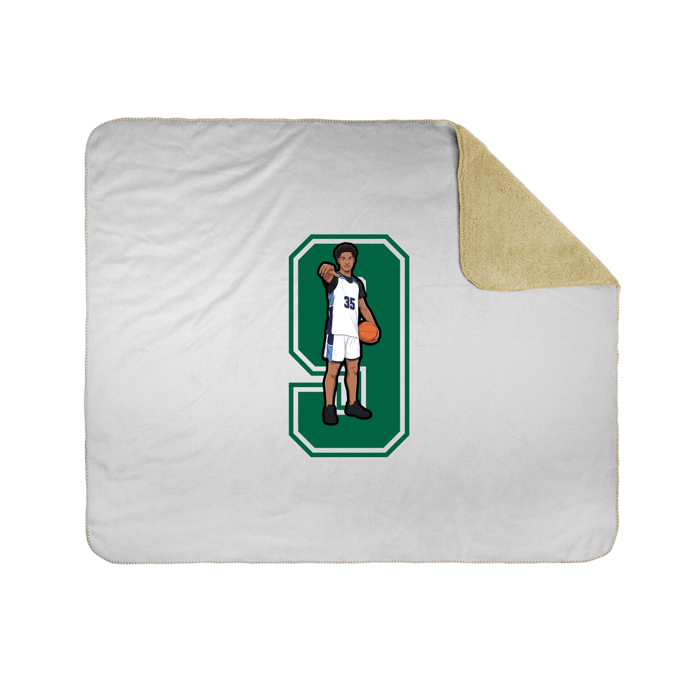 Throw Blanket — Number in White