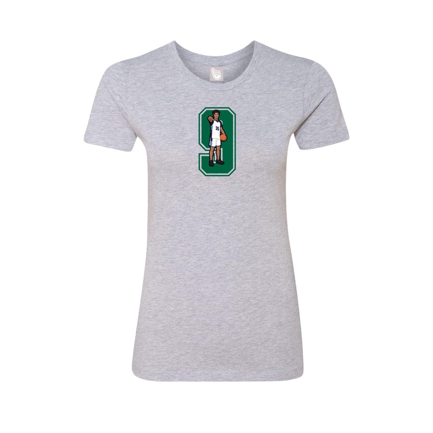Fitted Women's Tee — Number in Grey
