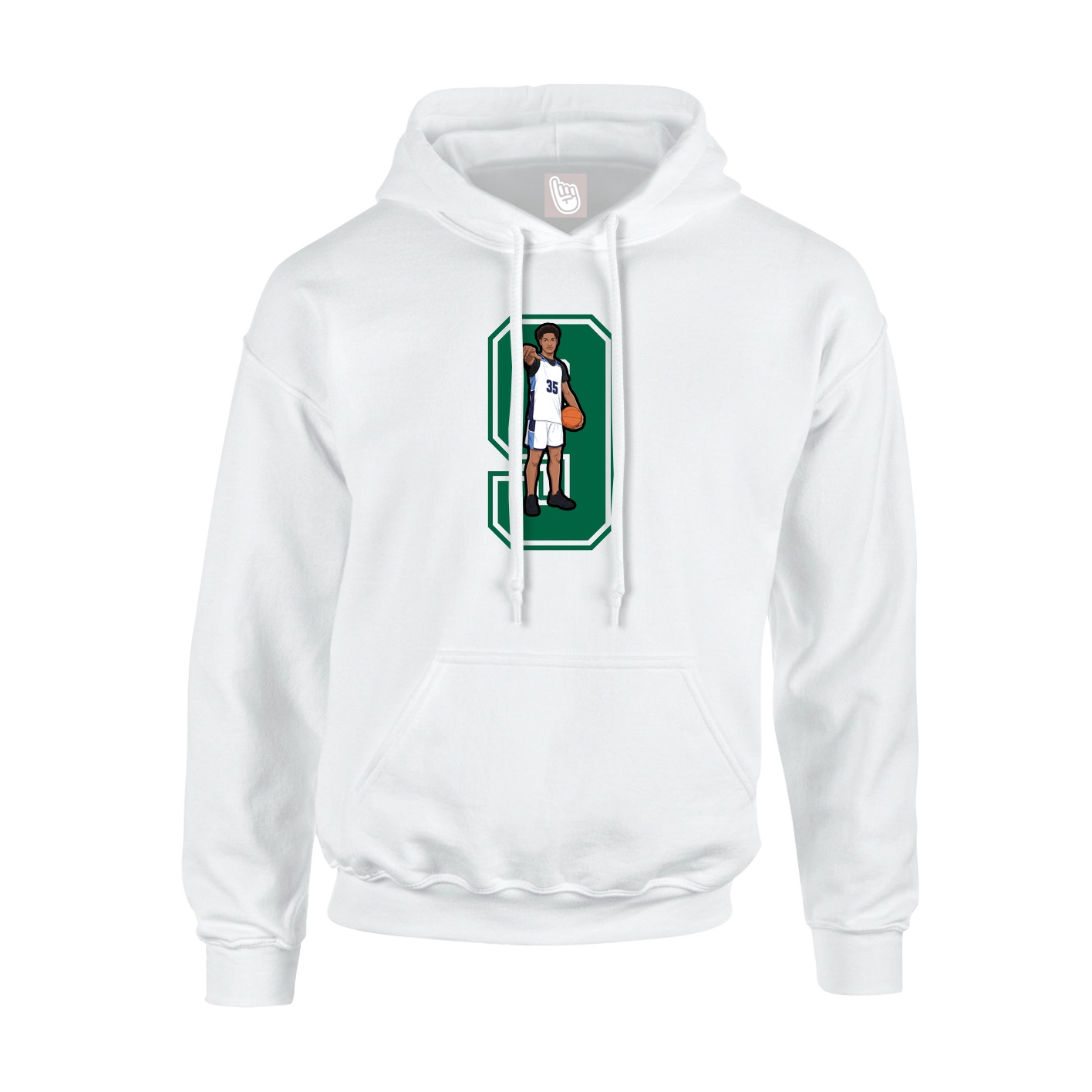 Hoodie — Number in White