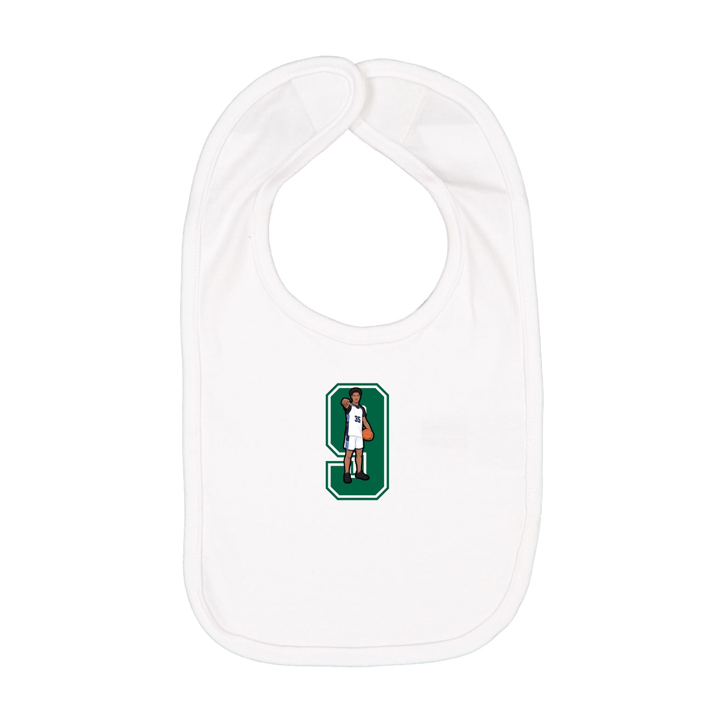 Infant Bib — Number in White