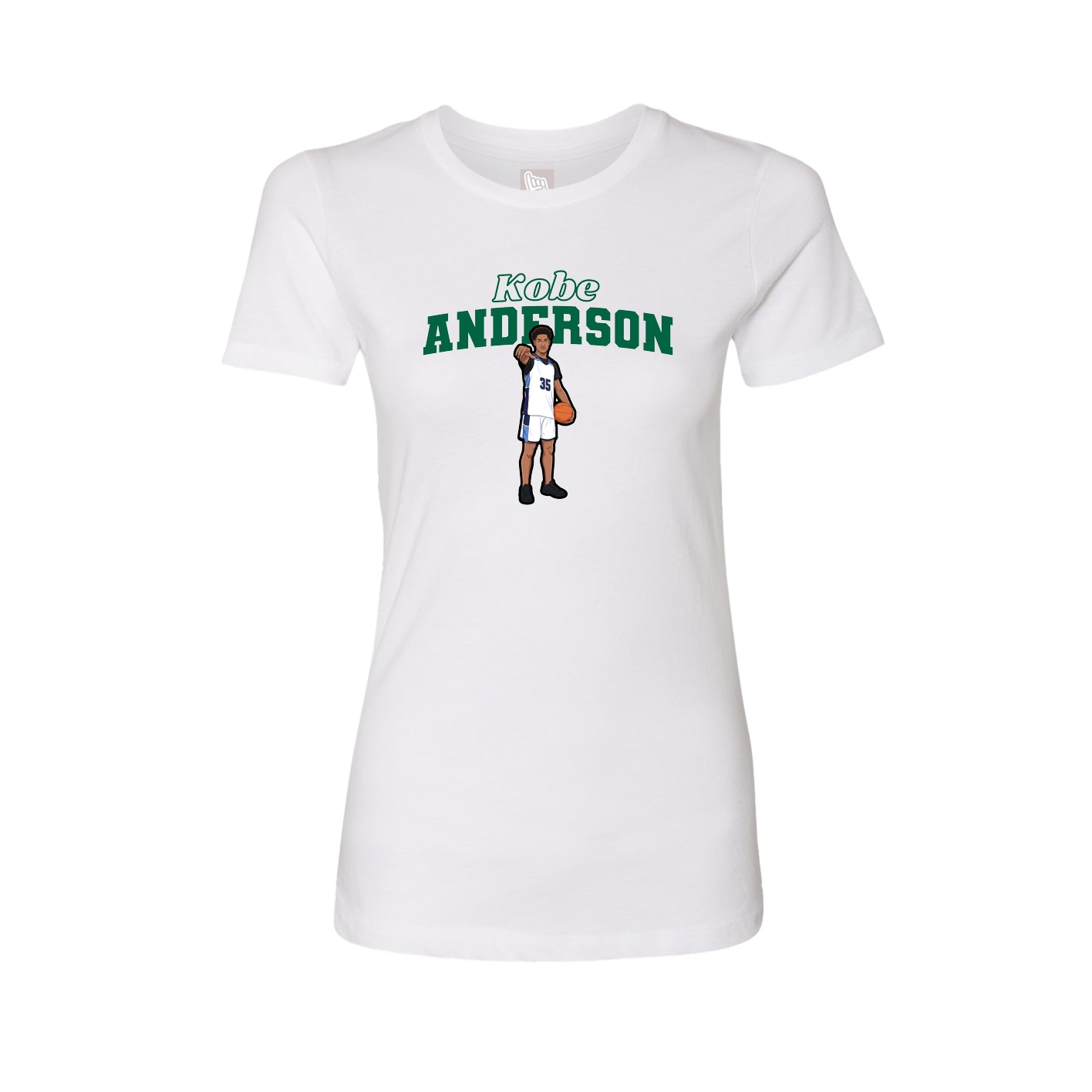 Fitted Women's Tee — Name Arch in White