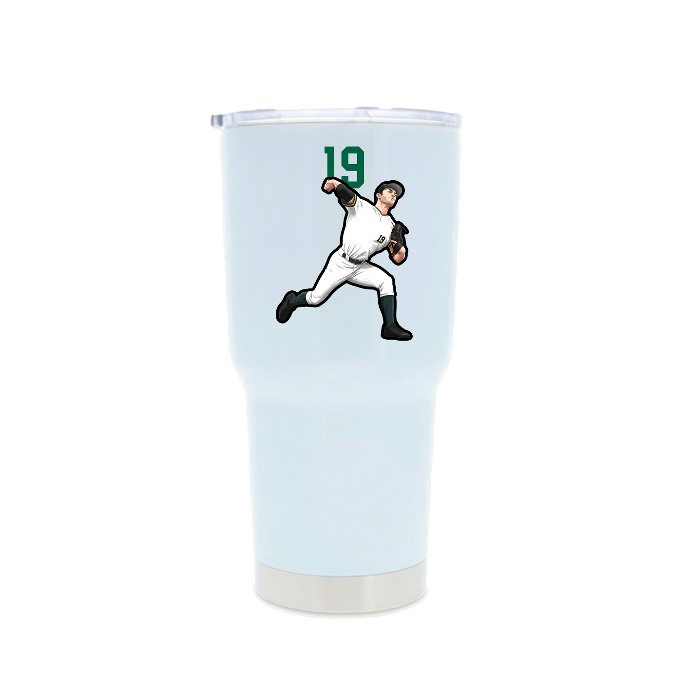 30oz Stainless Steel Tumbler — Number Top in White