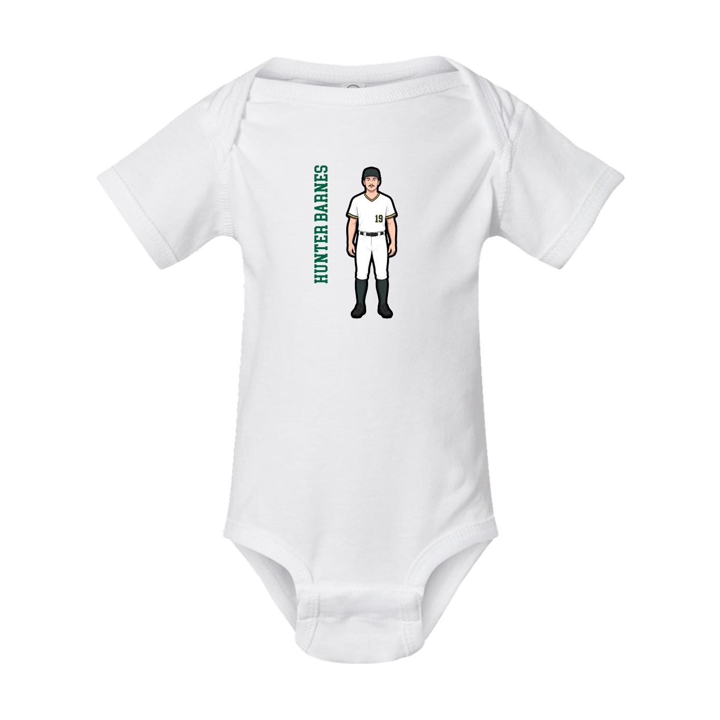 Baby Onesie — Name Vertical in White