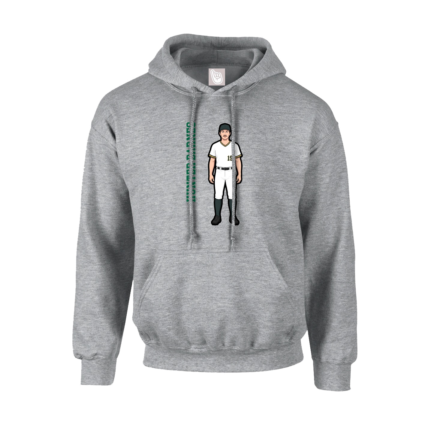 Youth Hoodie — Name Vertical in Grey