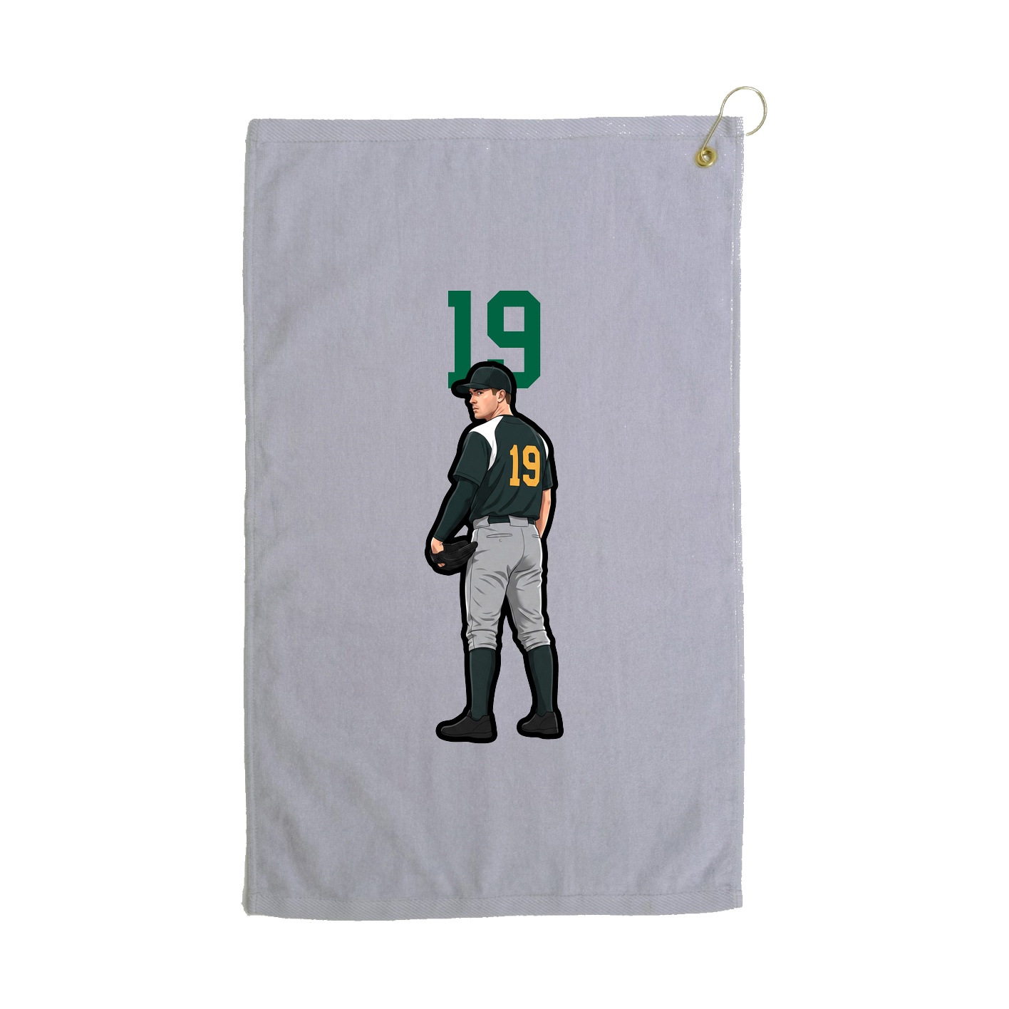 Golf Towel — Number Top in Grey