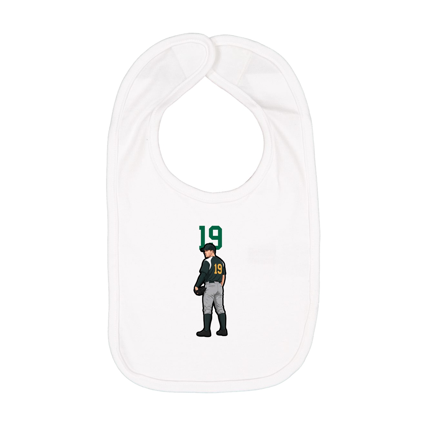 Infant Bib — Number Top in White