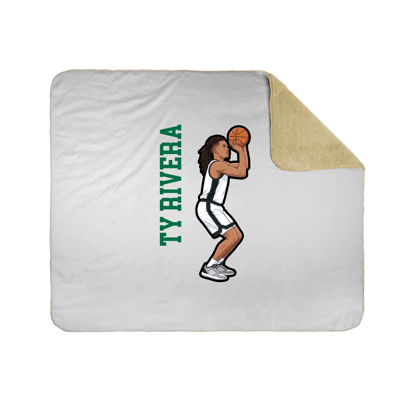 Throw Blanket — Name Vertical in White