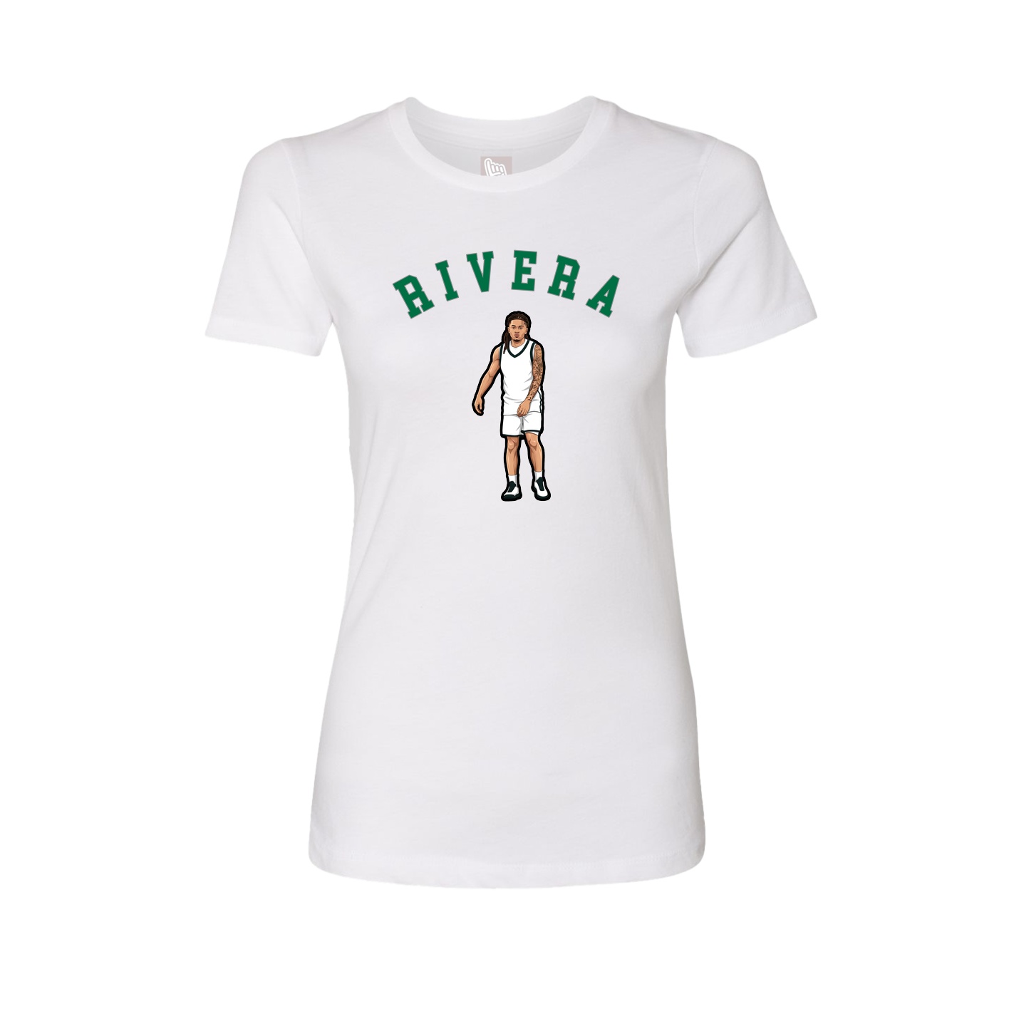 Fitted Women's Tee — Shirsey Arch in White