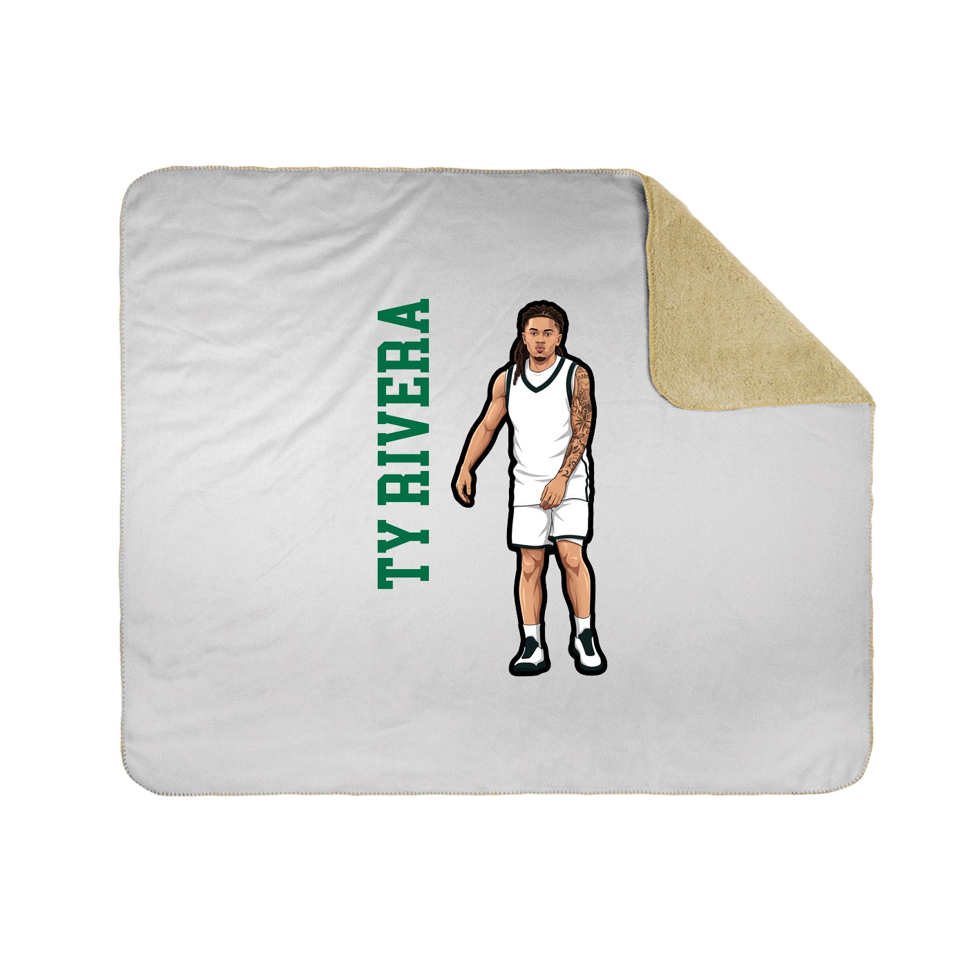 Throw Blanket — Name Vertical in White