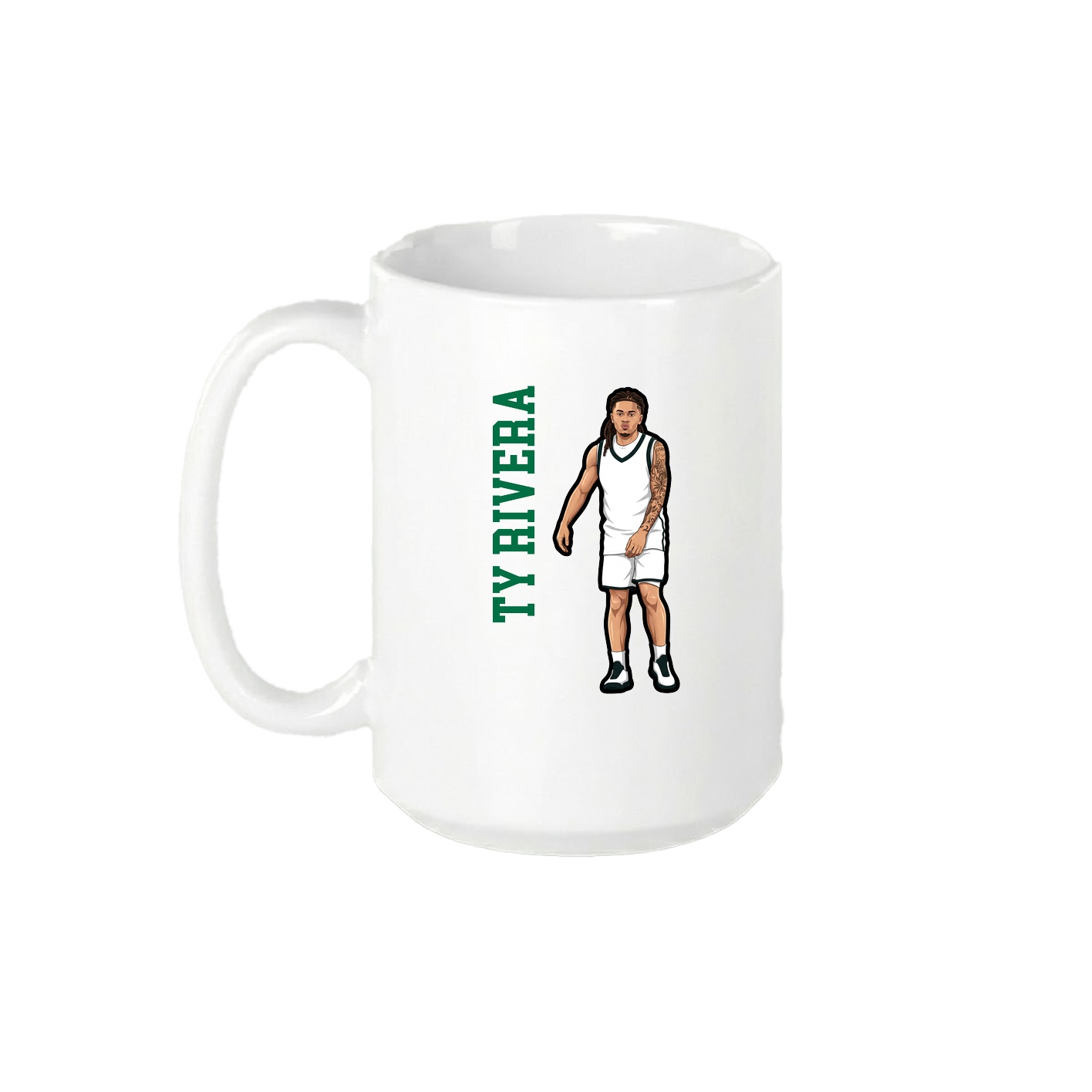 15oz Coffee Mug — Name Vertical in White