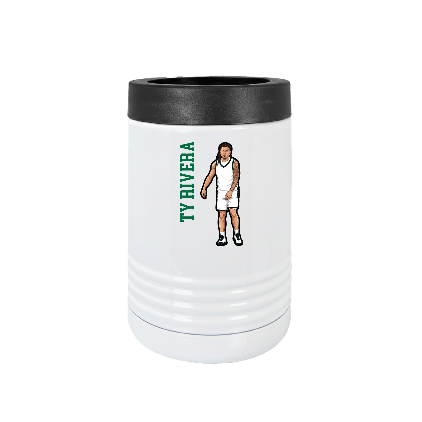 Beverage Holder — Name Vertical in White