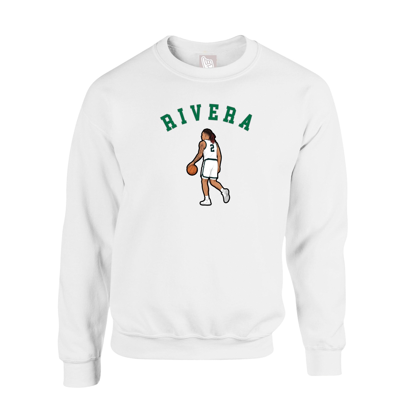Fleece Crew — Shirsey Arch in White