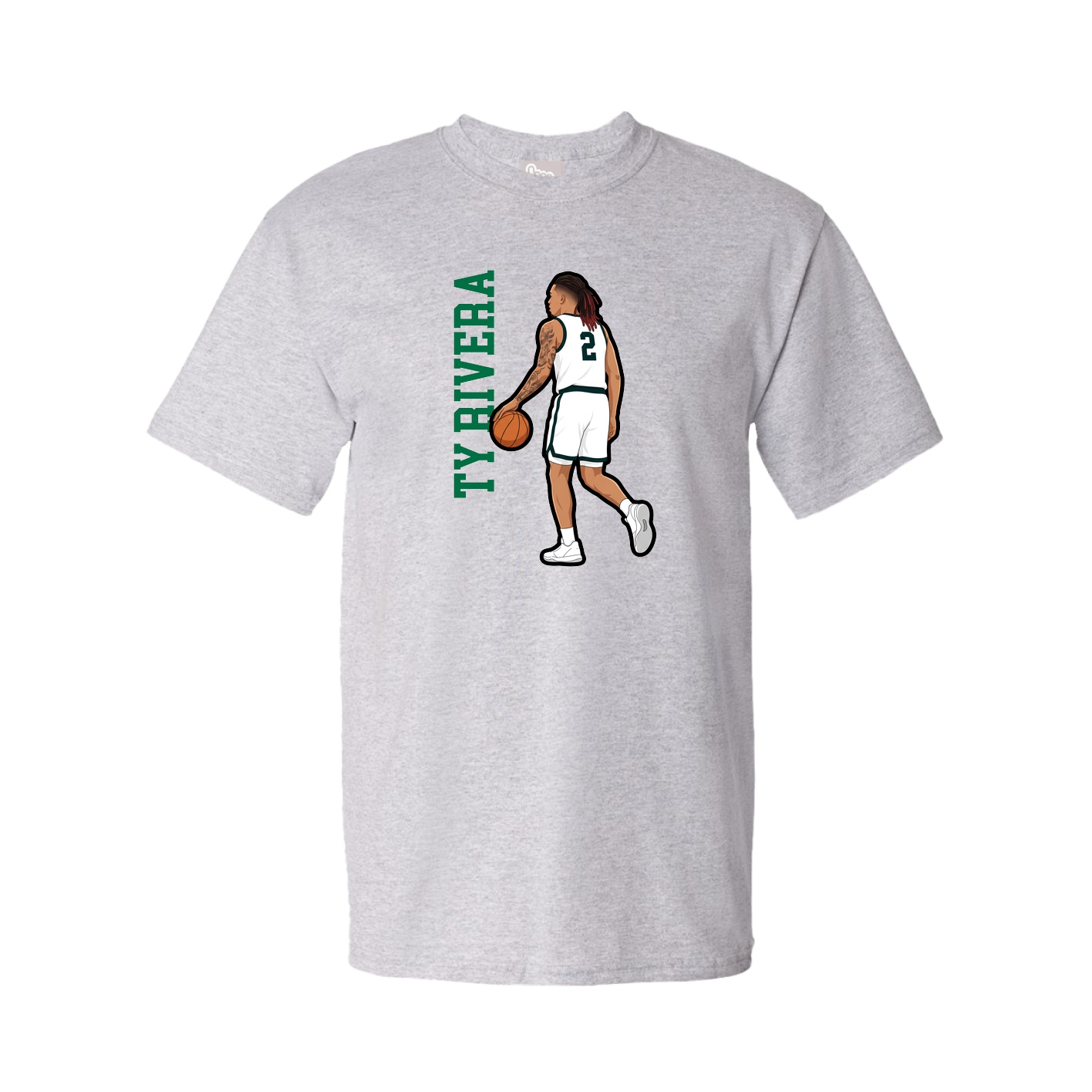 Youth Tee — Name Vertical in Grey