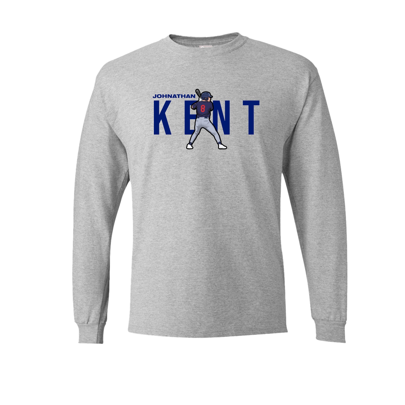 Long Sleeve Tee — Player Name in Grey