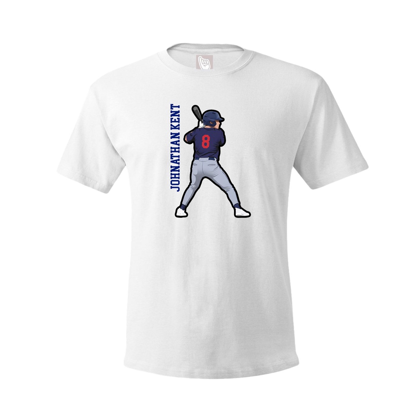 Youth Tee — Name Vertical in White