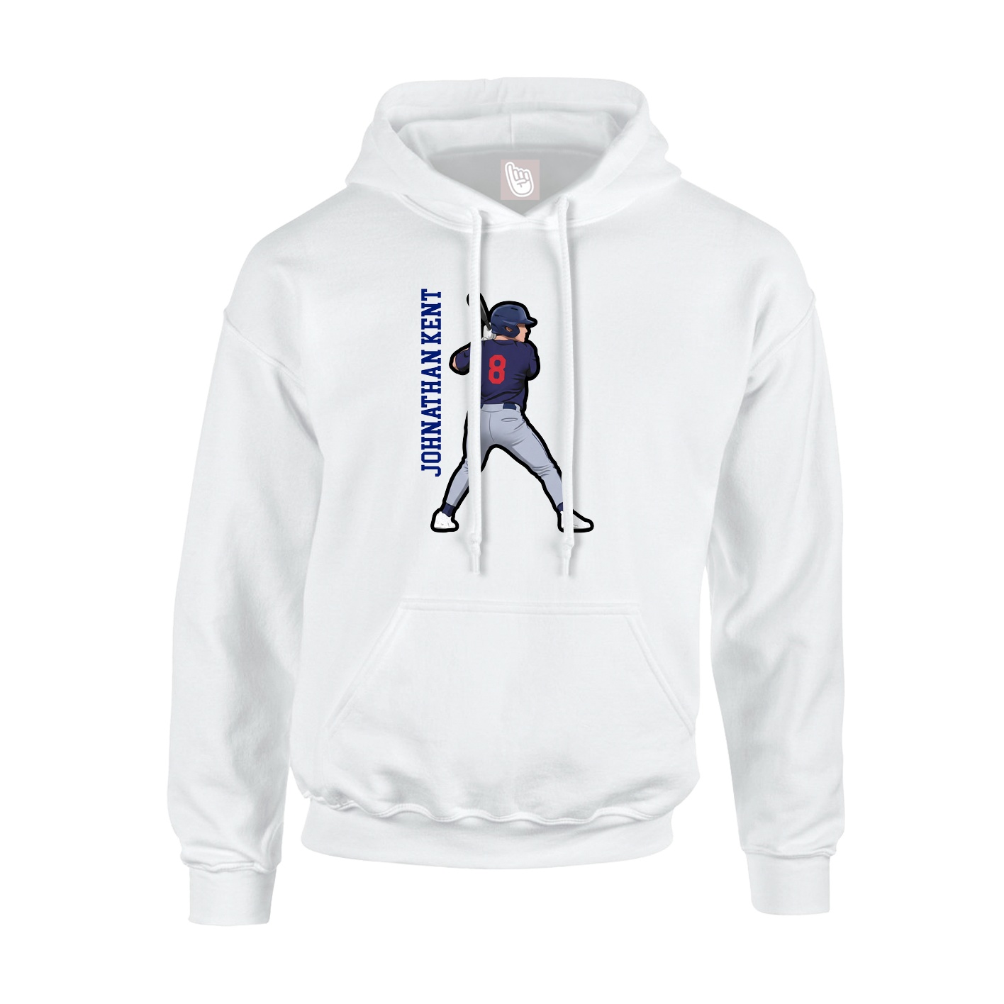 Youth Hoodie — Name Vertical in White