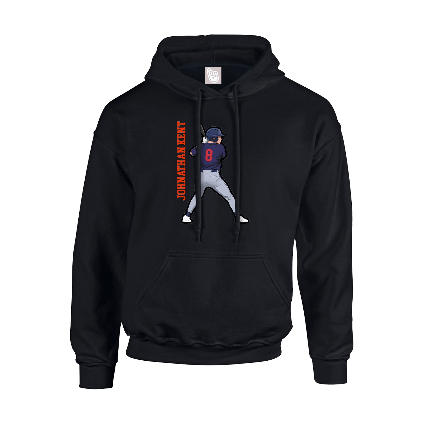 Youth Hoodie — Name Vertical in Black