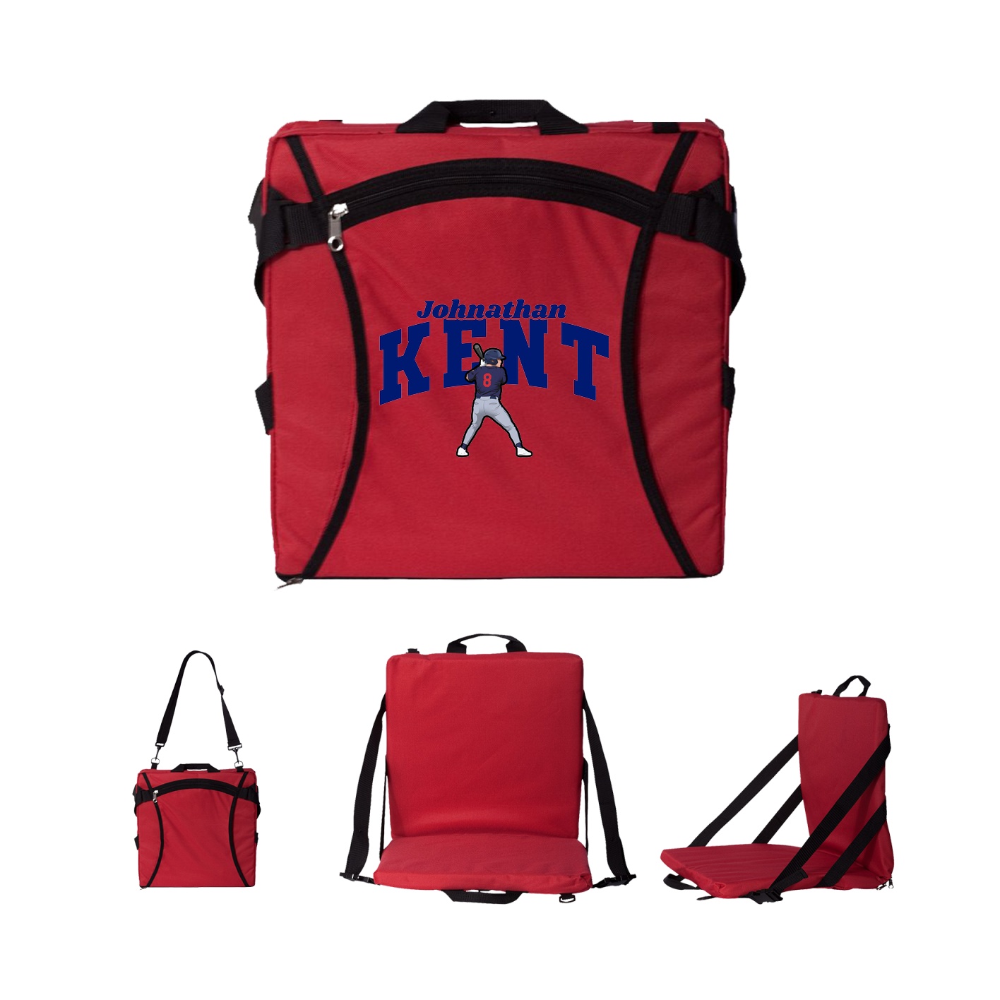 Folding Stadium Seat — Signature Arch in Red