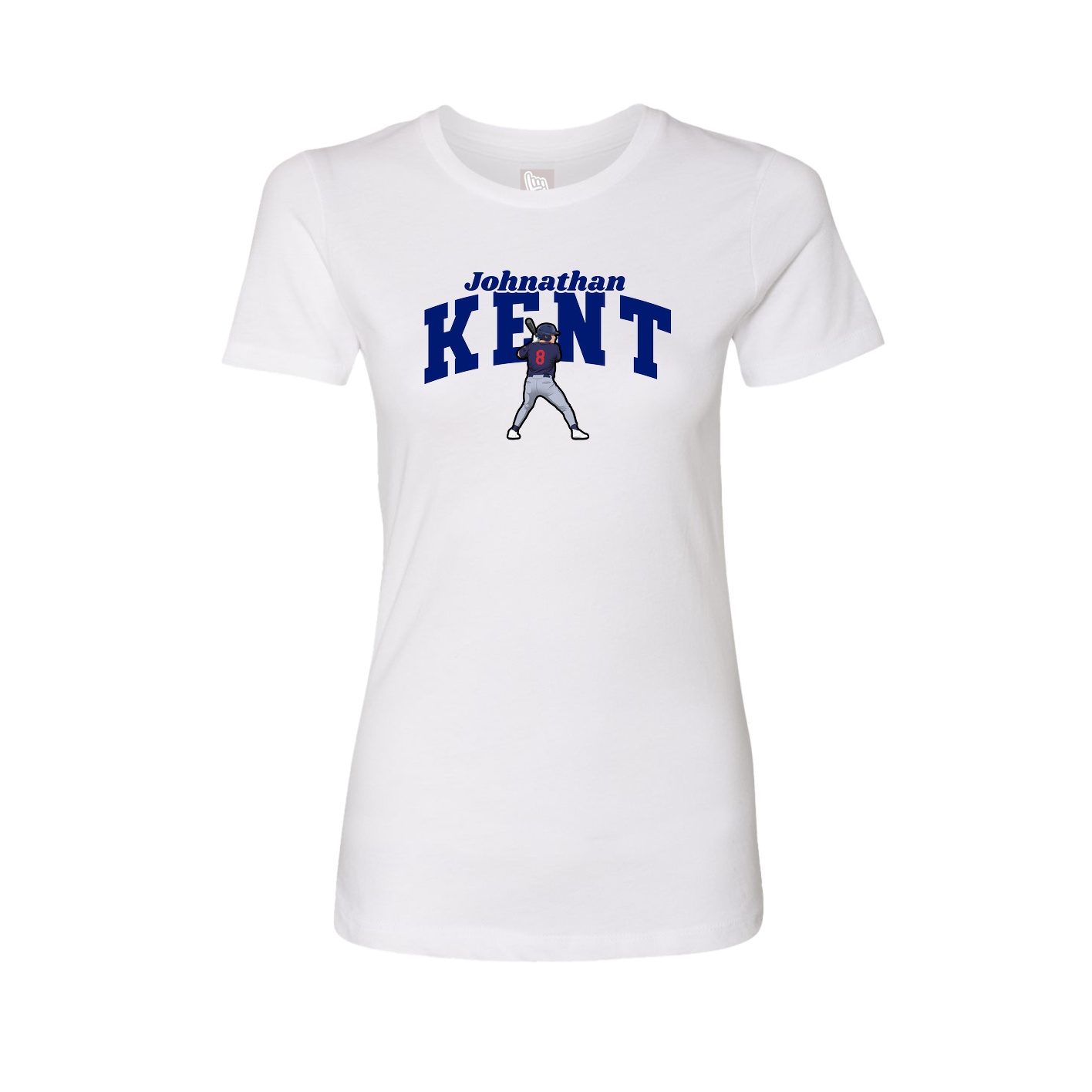 Fitted Women's Tee — Signature Arch in White