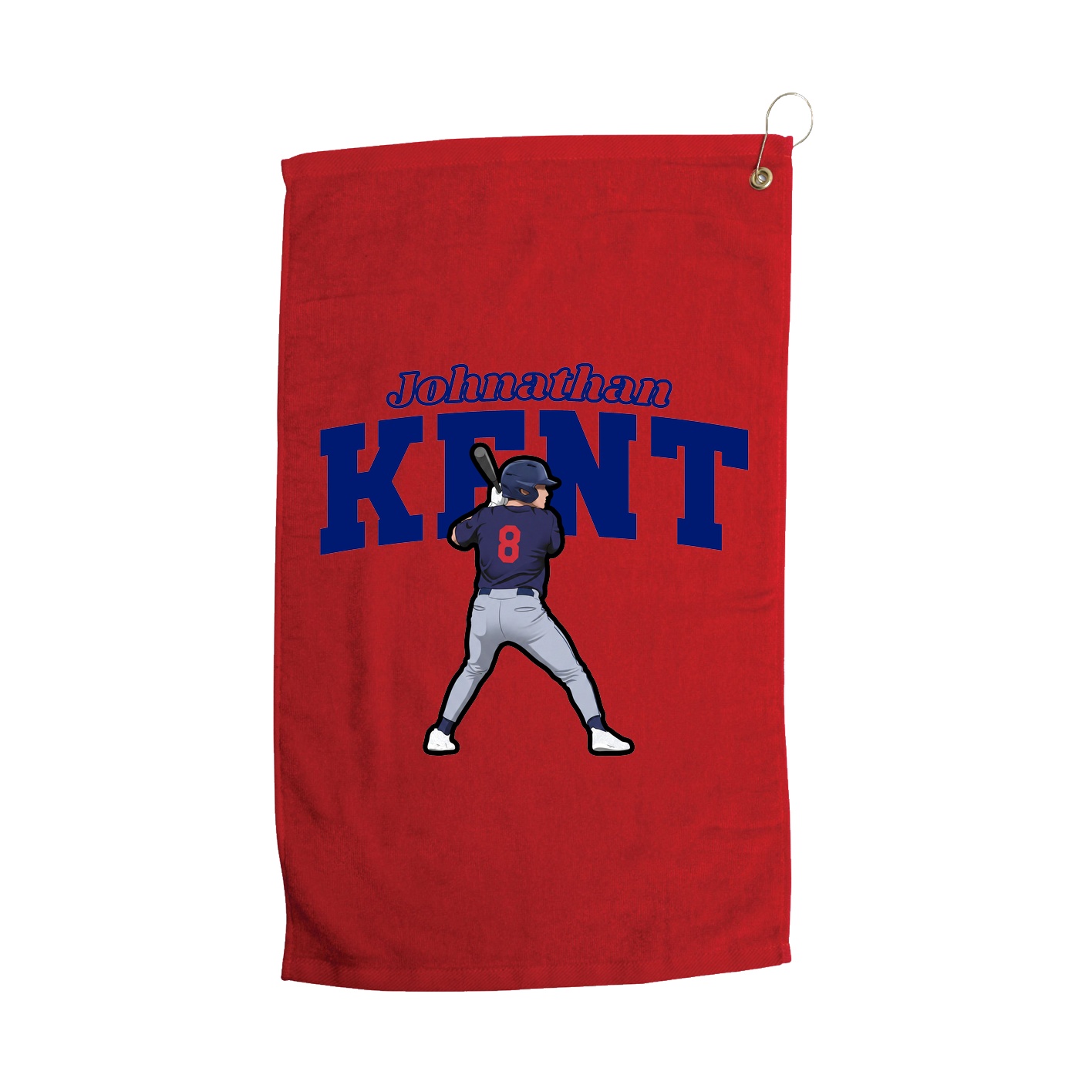 Golf Towel — Name Arch in Red