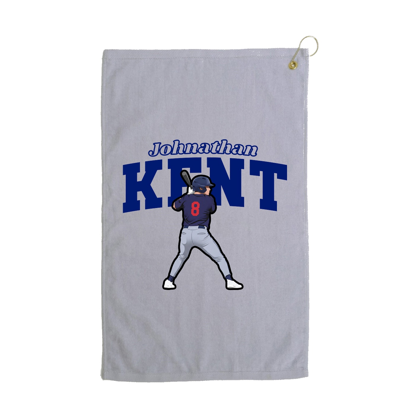 Golf Towel — Name Arch in Grey