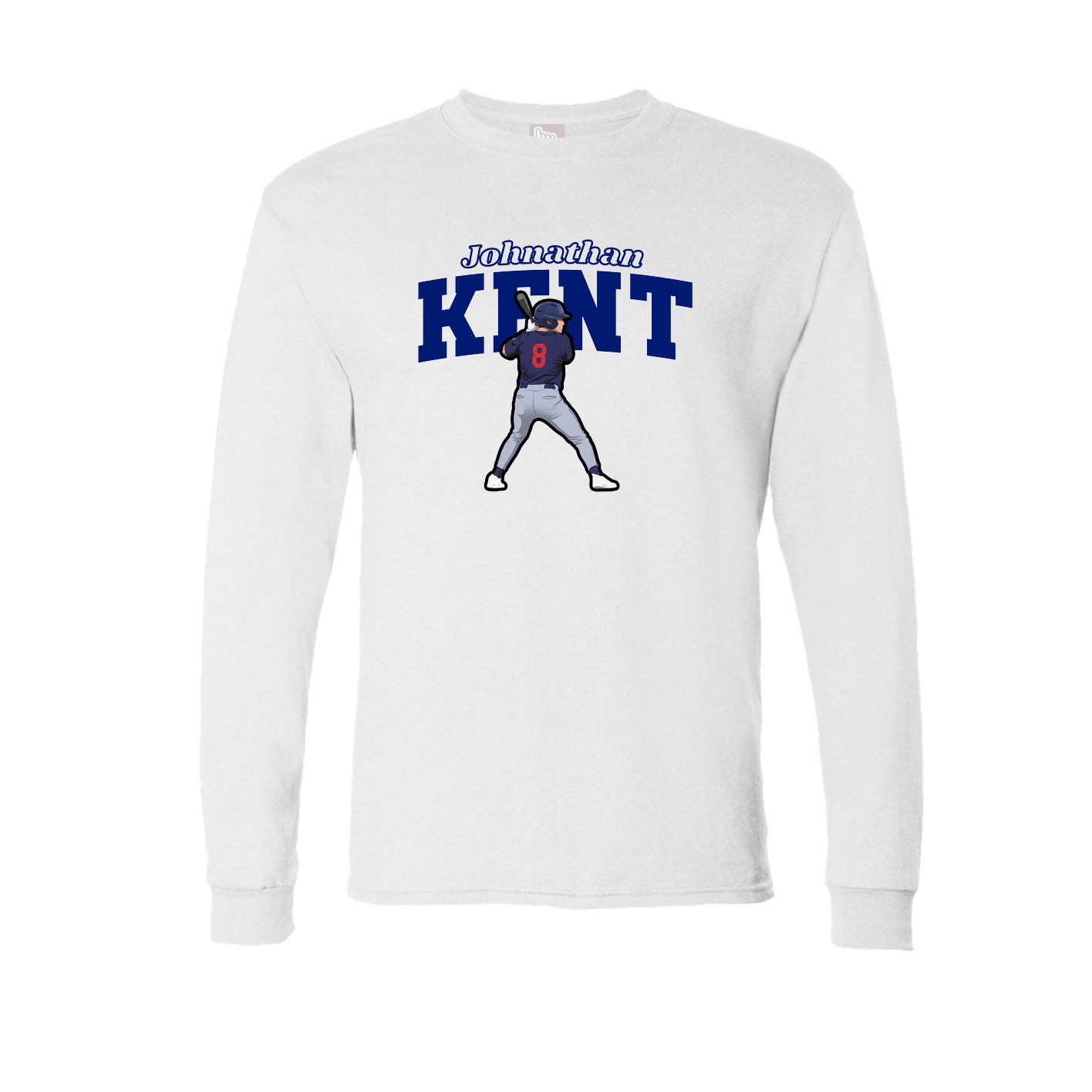 Long Sleeve Tee — Name Arch in White