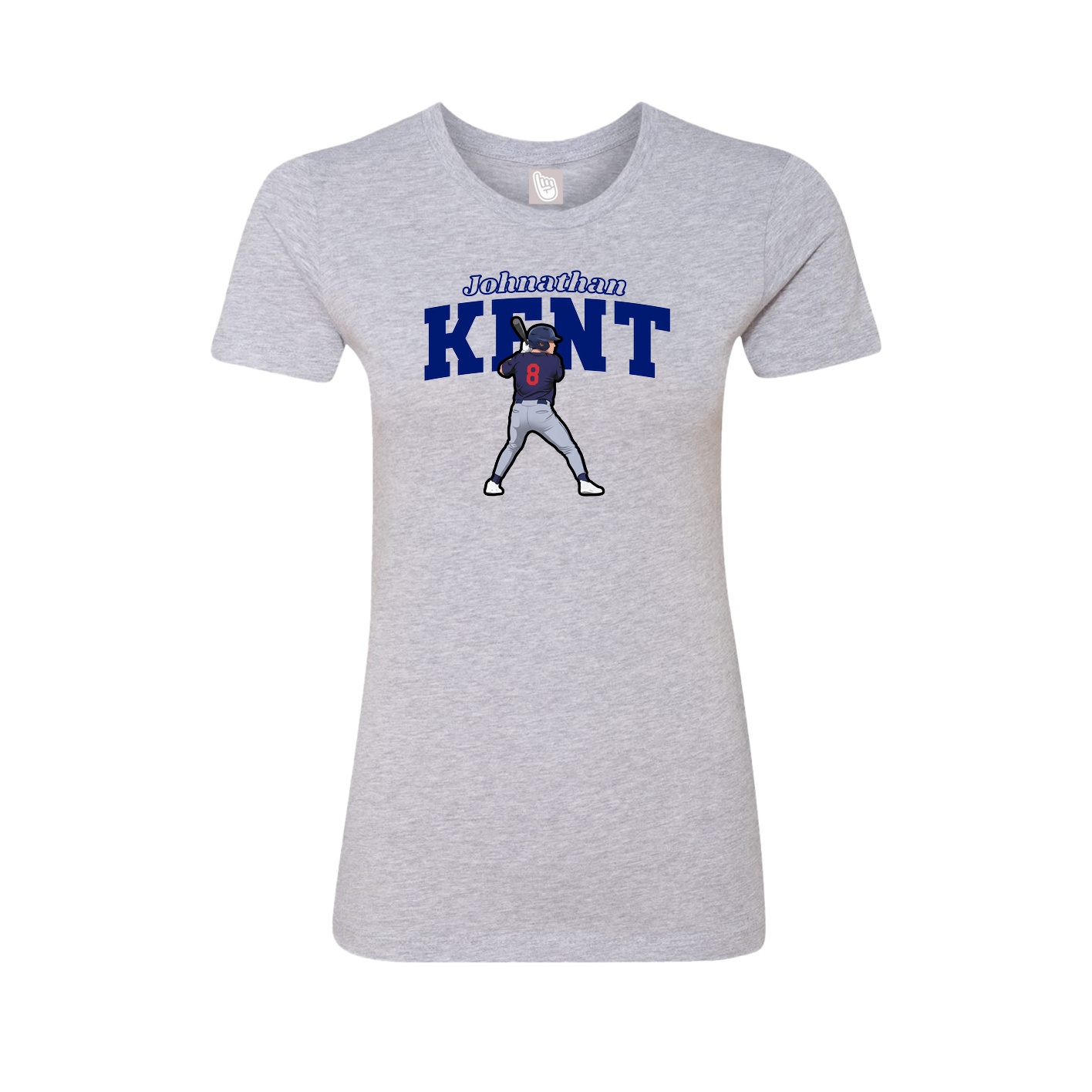 Fitted Women's Tee — Name Arch in Grey