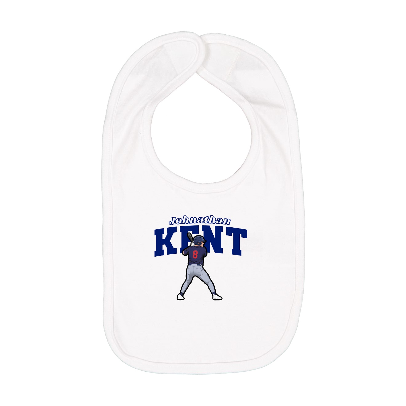 Infant Bib — Name Arch in White