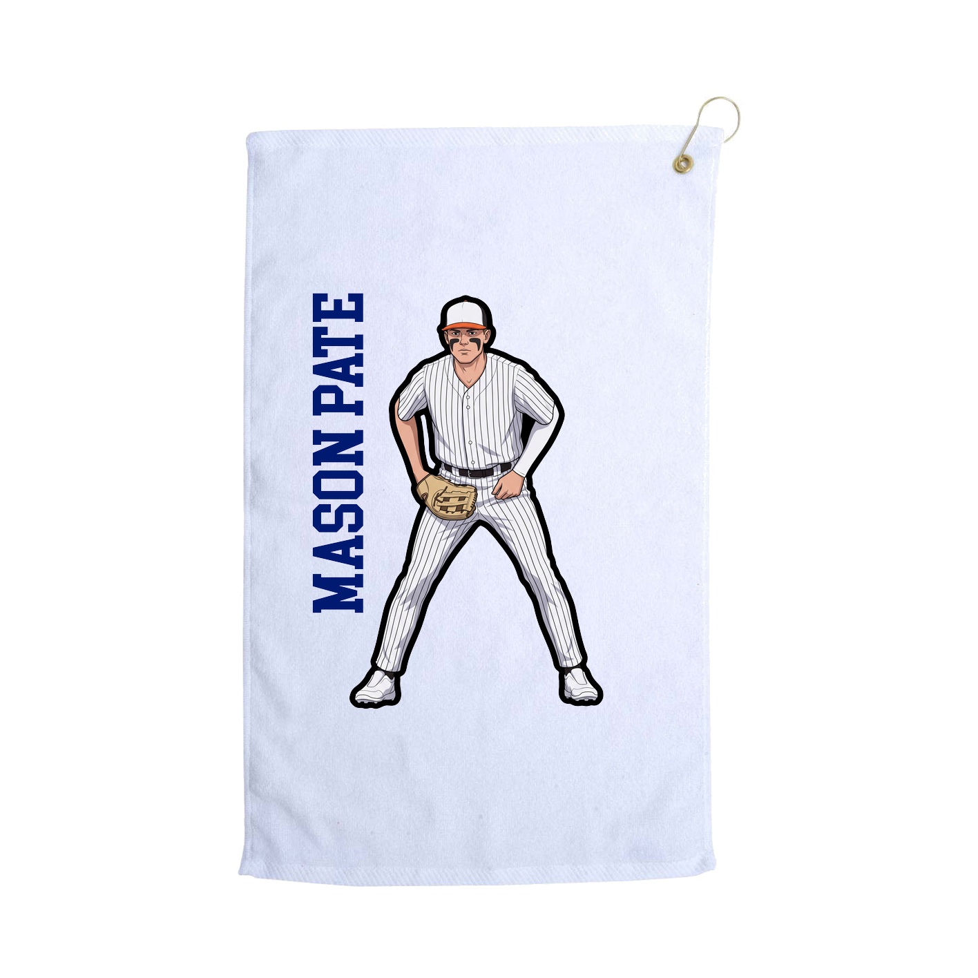 Golf Towel — Name Vertical in White
