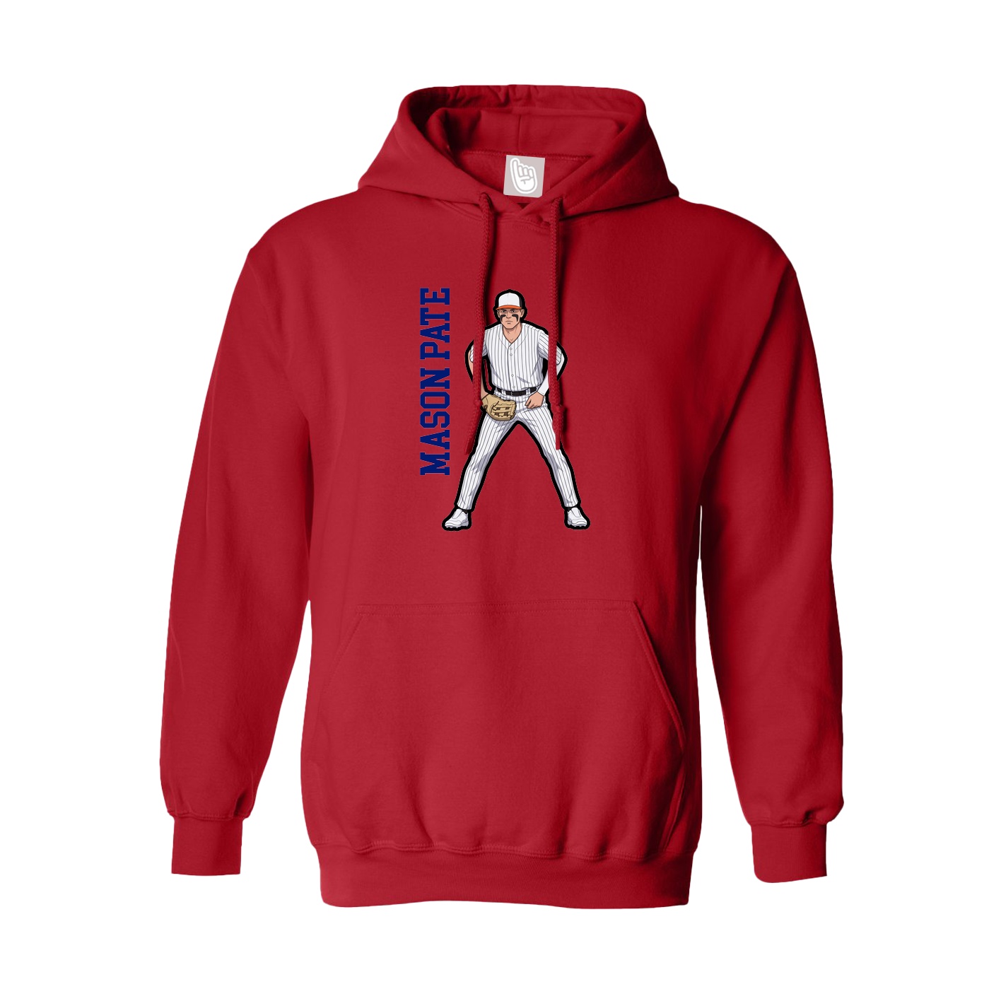 Hoodie — Name Vertical in Red