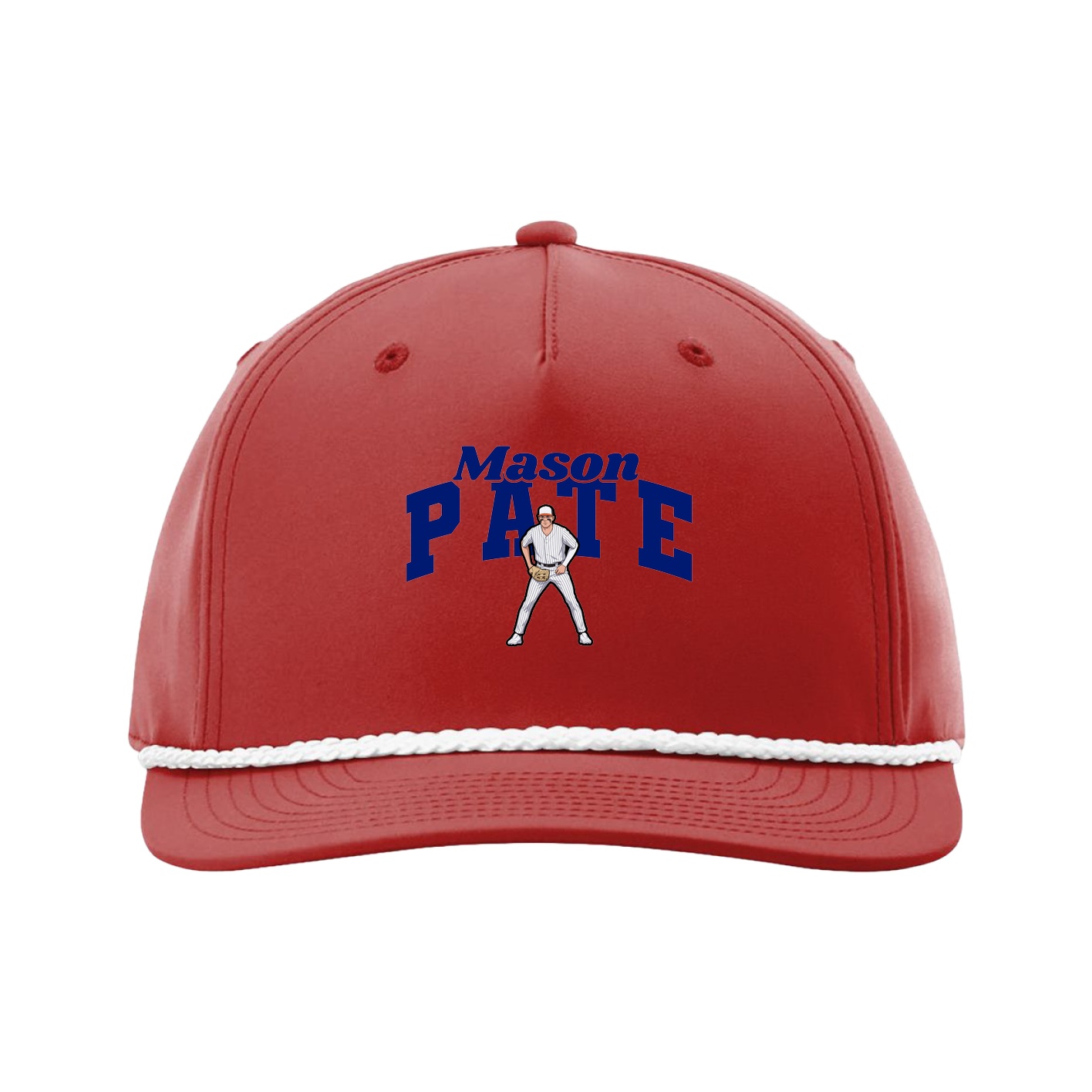 Five-Panel Classic Rope Cap — Signature Arch in Red