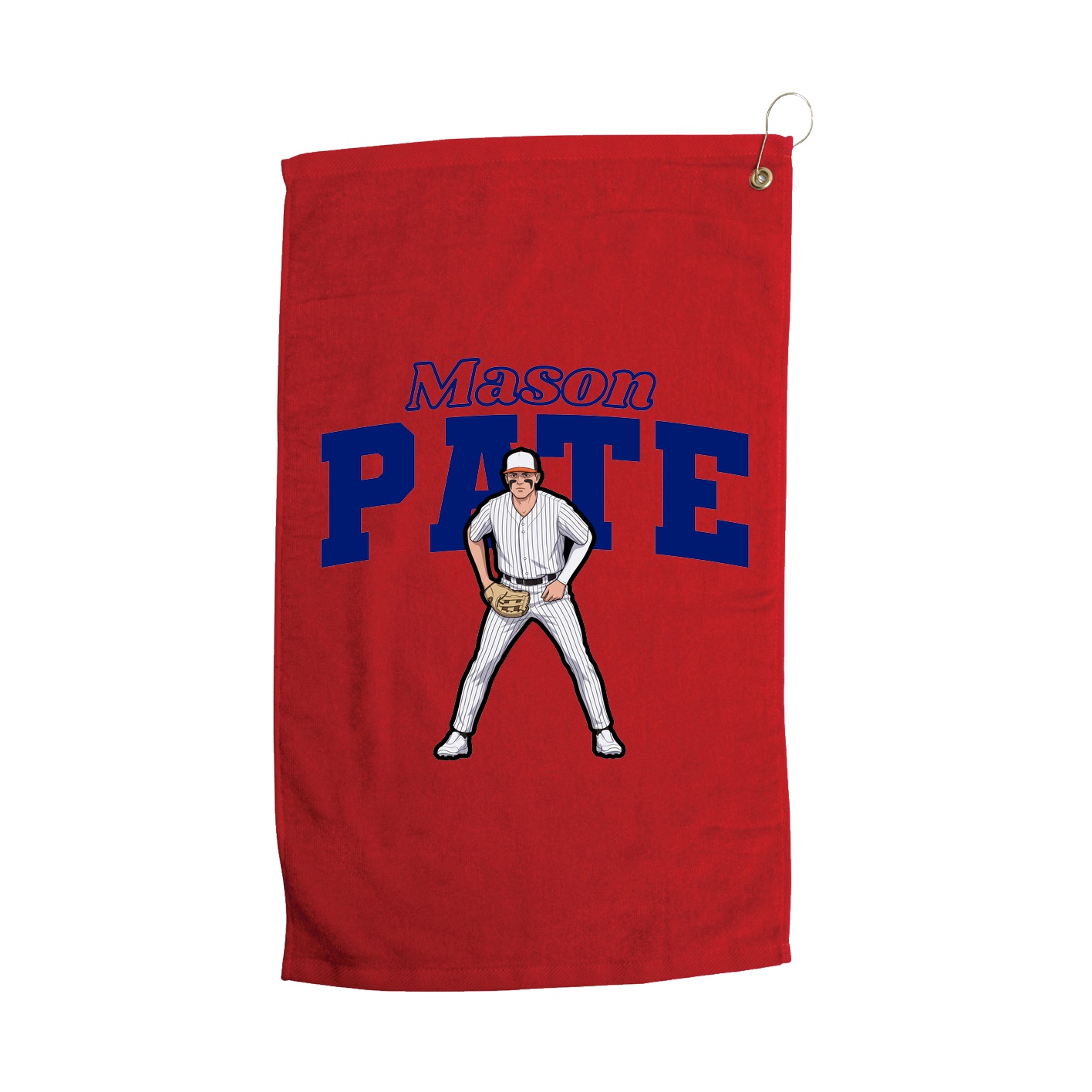 Golf Towel — Name Arch in Red