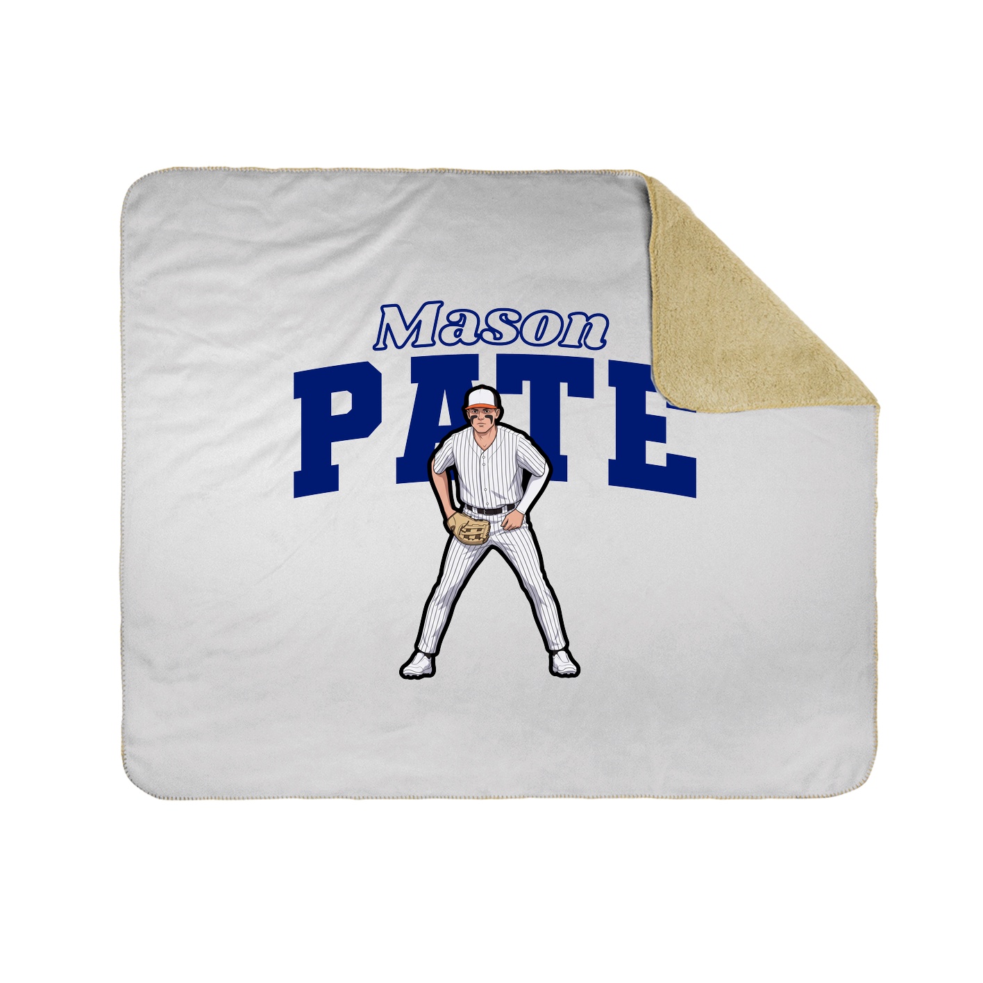 Throw Blanket — Name Arch in White