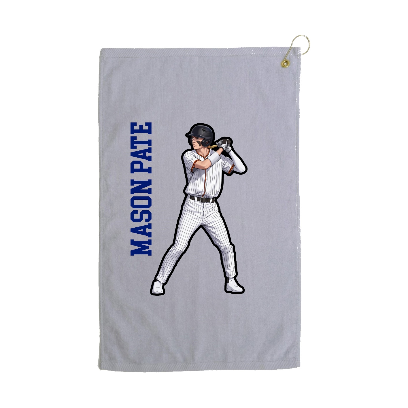 Golf Towel — Name Vertical in Grey